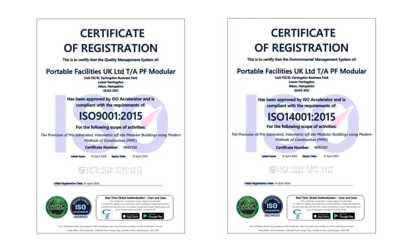 ISO 9001 & ISO 14001 certificates